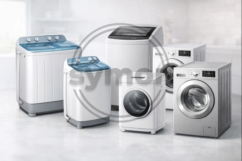 Front Load Washing Machine in Laundry Room - Symon Electronics
